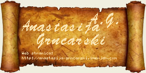 Anastasija Grnčarski vizit kartica